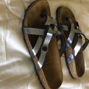 Betula by Birkenstock metallic grey sandals